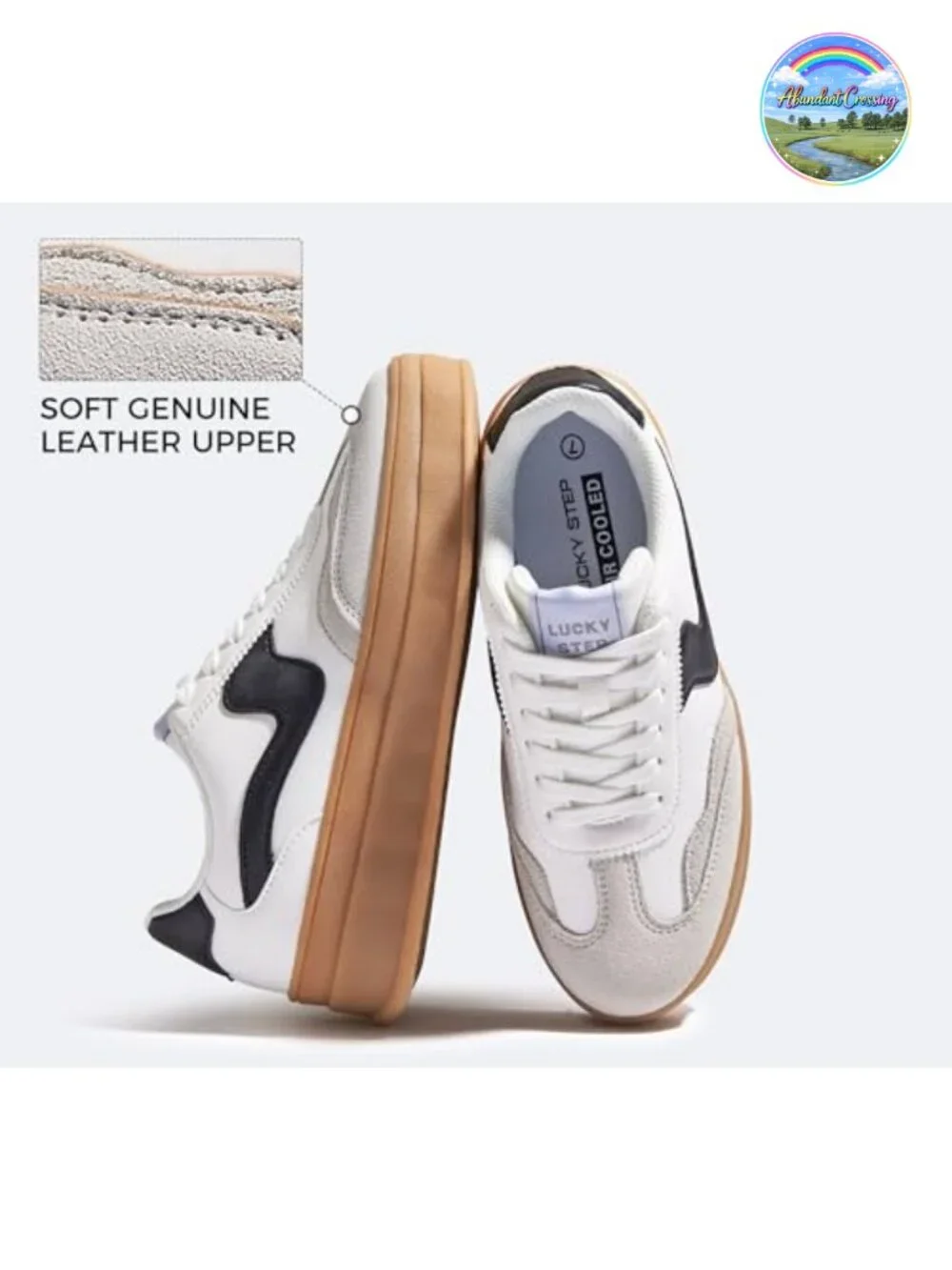 Women's Platform Fashion Sneakers Thick Sole Faux Leather Suede Lace-Up